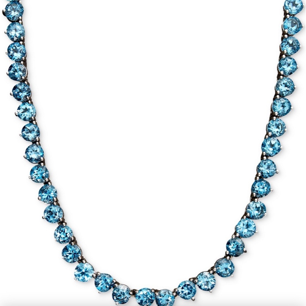 Macy’s Blue Topaz SS Necklace